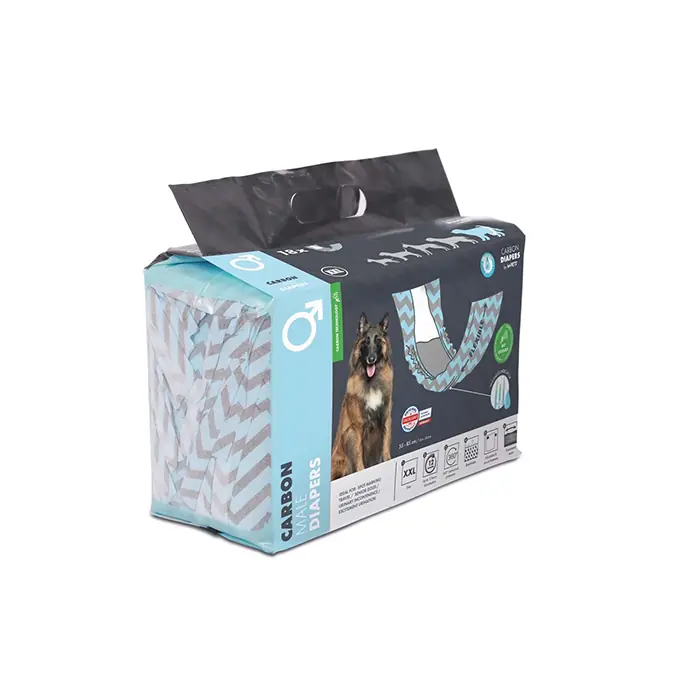 M-PETS CARBONLU DİAPERS ERKEK KÖPEKLER İÇİN KÜLOT XXLARGE 18Lİ
