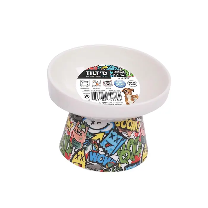M-PETS URBAN STYLE TILTD SERAMİK MAMA KABI 250ML MİX COLOR