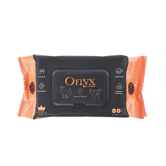 M-PETS ONYX ŞEFTALİ KOKULU KEDİ KÖPEK TEMİZLEME MENDİLİ 80Lİ