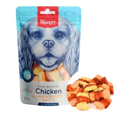 WANPY BİSKÜVİ ÜZERİ TAVUK SARGILI KÖPEK ÖDÜLÜ 100 GR