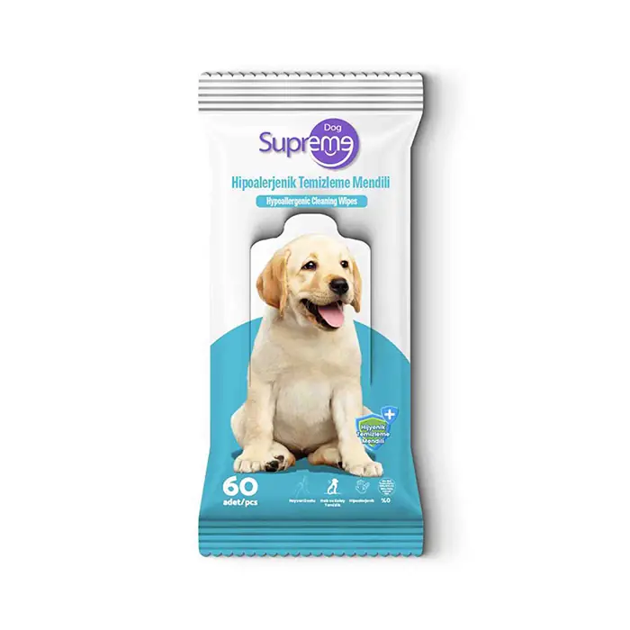 SUPREME HYPOALERGENİC KÖPEK TEMİZLEME MENDİLİ 60ADET