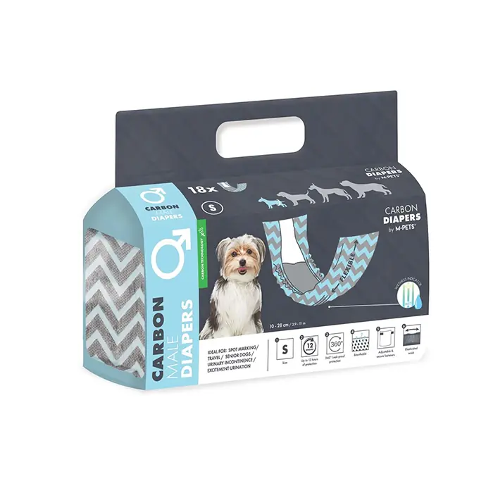 M-PETS CARBONLU DİAPERS ERKEK KÖPEKLER İÇİN KÜLOT SMALL 18Lİ