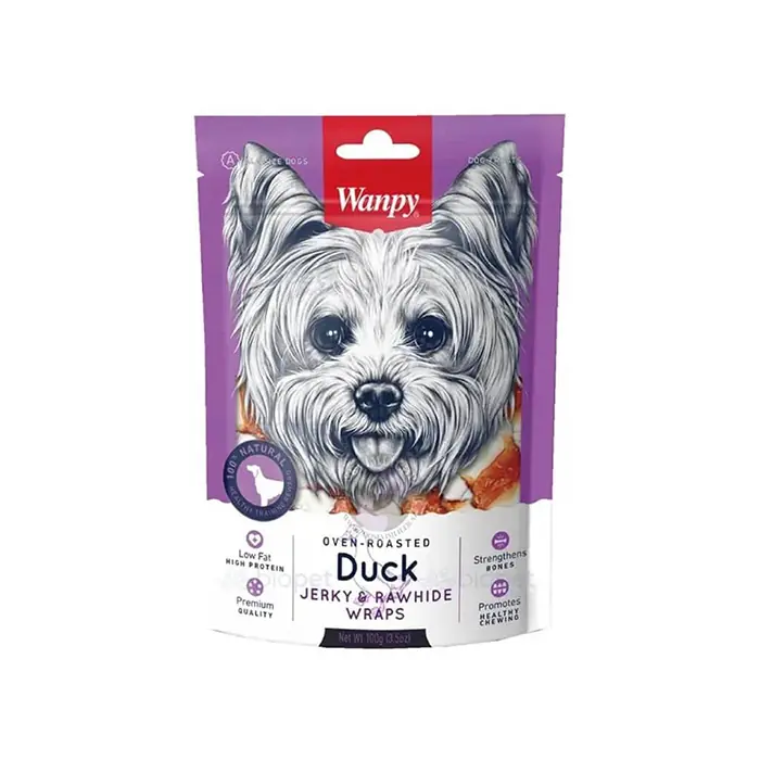 WANPY DERİ ÜZERİNE SARILI ÖRDEK ETLİ KÖPEK ÖDÜL MAMASI 100GR