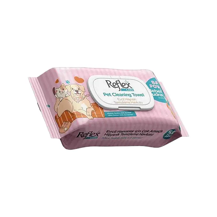 REFLEX CARE EVCİL HAYVANLAR İÇİN ÇOK AMAÇLI HİJYENİK TEMİZLEME HAVLUSU (50 Lİ PAKET)