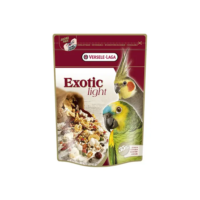 VERSELE LAGA EXOTİC LİGHT MEYVELİ VE KURUYEMİŞLİ PARAKET VE PAPAĞAN YEMİ 750GR