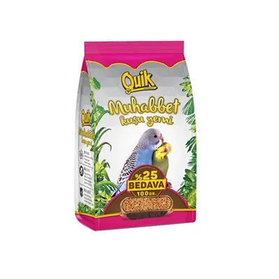 QUİK MUHABBET KUŞU YEMİ 400+100 GR