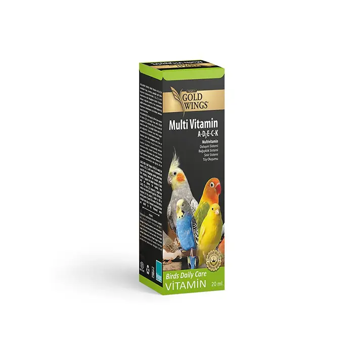 GOLD WİNGS KUŞLAR İÇİN TÜY OLUŞUMUNU DESTEKLEYİCİ SIVI MULTİ-VİTAMİN 20ML