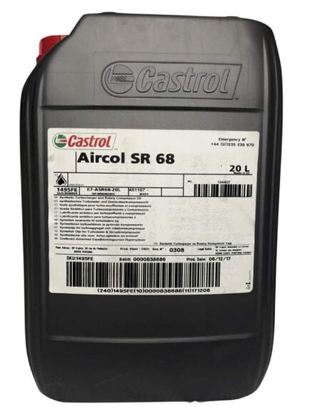 CASTROL AİRCOL SR 68 - 20 LİTRE KOMPRESÖR YAĞI