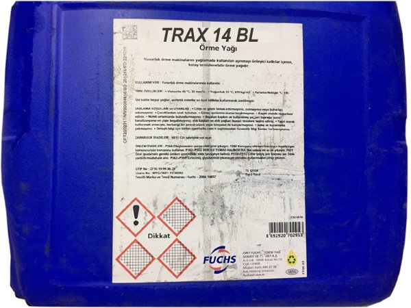 FUCHS TRAX 14 BL - 60 LİTRE ÇORAP ÖRME MAKİNESİ YAĞI